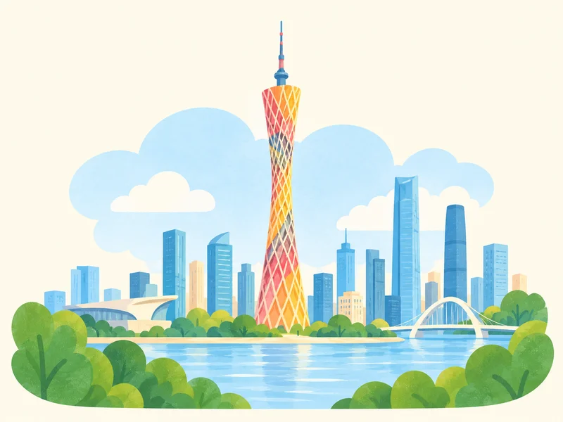 Illustration of Guangzhou's skyline